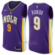 Camiseta New Orleans Pelicans Rondo Ciudad #9 2017-18 Violeta