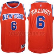 Camiseta New York Knicks Kristaps Porzingis #6 Naranja