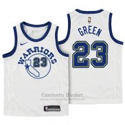 Camiseta Nino Golden State Warriors Draymond Green Hardwood Classic #23 2017-18 Blanco