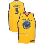 Camiseta Nino Golden State Warriors Kevon Looney Ciudad #5 2017-18 Oro