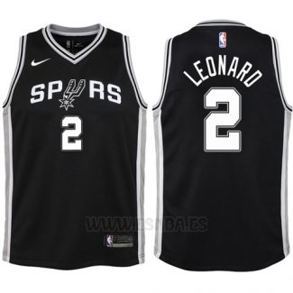 Camiseta Nino San Antonio Spurs Kawhi Leonard #2 2017-18 Negro