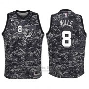 Camiseta Nino San Antonio Spurs Patty Mills Ciudad #8 2017-18 Gris