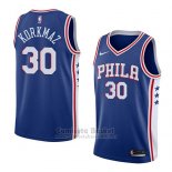 Camiseta Philadelphia 76ers Furkan Korkmaz #30 Icon 2018 Azul