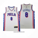 Camiseta Philadelphia 76ers Paul George #8 Association 2024-25 Blanco