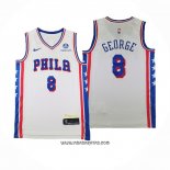Camiseta Philadelphia 76ers Paul George #8 Association 2024-25 Blanco