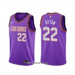 Camiseta Phoenix Suns Deandre Ayton #22 Ciudad Violeta