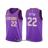 Camiseta Phoenix Suns Deandre Ayton #22 Ciudad Violeta