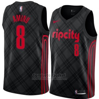 Camiseta Portland Trail Blazers Al Farouq Aminu #8 Ciudad 2018 Negro