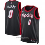 Camiseta Portland Trail Blazers Damian Lillard #0 Ciudad 2021-22 Negro