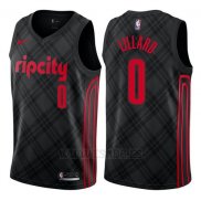 Camiseta Portland Trail Blazers Damian Lillard #0 Ciudad Negro