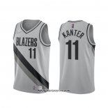 Camiseta Portland Trail Blazers Enes Kanter #11 Earned 2020-21 Gris