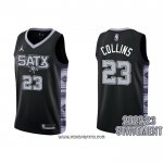 Camiseta San Antonio Spurs Zach Collins #23 Statement 2022-23 Negro