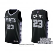 Camiseta San Antonio Spurs Zach Collins #23 Statement 2022-23 Negro
