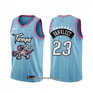 Camiseta Toronto Raptors Fred Vanvleet #23 Ciudad 2020-21 Rosa Azul