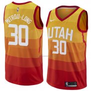 Camiseta Utah Jazz Naz Mitrou-Long #30 Ciudad 2018 Amarillo