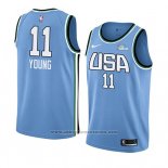 Camiseta 2019 Rising Star Trae Young #11 World Azul