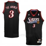 Camiseta Apodo Philadelphia 76ers The Answer #3 Negro