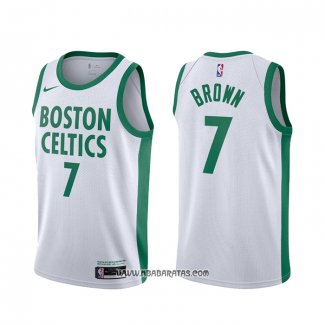 Camiseta Boston Celtics Jaylen Brown #7 Ciudad 2020-21 Blanco