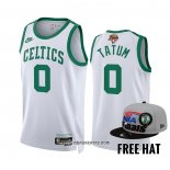Camiseta Boston Celtics Jayson Tatum #0 75th Anniversary 2022 NBA Finals Blanco