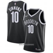 Camiseta Brooklyn Nets Ben Simmons #10 Icon 2021-22 Negro