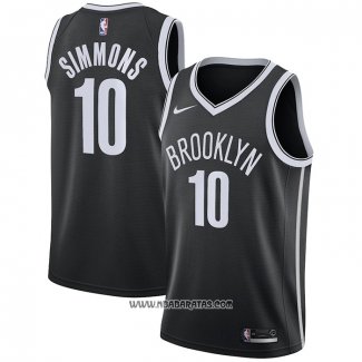 Camiseta Brooklyn Nets Ben Simmons #10 Icon 2021-22 Negro