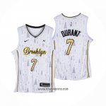 Camiseta Brooklyn Nets Kevin Durant #7 Christmas Blanco