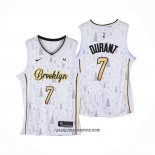 Camiseta Brooklyn Nets Kevin Durant #7 Christmas Blanco