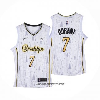 Camiseta Brooklyn Nets Kevin Durant #7 Christmas Blanco
