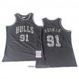 Camiseta Chicago Bulls Dennis Rodman #91 Mitchell & Ness 1997-98 Negro1