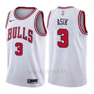 Camiseta Chicago Bulls Omer Asik #3 Association 2017-18 Blanco