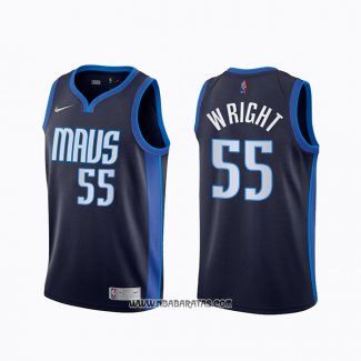 Camiseta Dallas Mavericks Delon Wright #55 Earned 2020-21 Azul