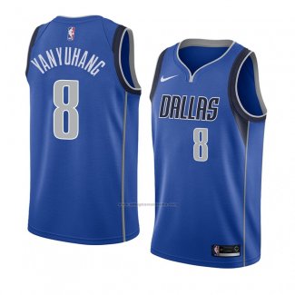 Camiseta Dallas Mavericks Ding Yanyuhang #8 Icon 2018 Azul