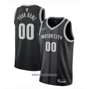 Camiseta Detroit Pistons Personalizada Ciudad 2018-19 Negro