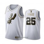 Camiseta Golden Edition San Antonio Spurs Jakob Poeltl #25 Blanco
