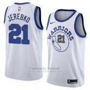 Camiseta Golden State Warriors Jonas Jerebko #21 Hardwood Classic 2018-19 Blanco