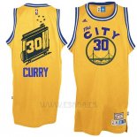 Camiseta Golden State Warriors Stephen Curry #30 Retro City Bus Amarillo