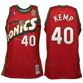 Camiseta Historic Retro Seattle SuperSonics Shawn Kemp #40 Rojo