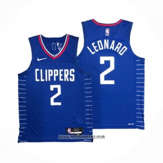 Camiseta Los Angeles Clippers Kawhi Leonard #2 Icon 2020-21 Autentico Azul