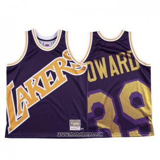 Camiseta Los Angeles Lakers Dwight Howard #39 Mitchell & Ness Big Face Violeta