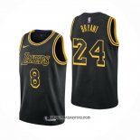 Camiseta Los Angeles Lakers Kobe Bryant #8 24 Black Mamba Negro