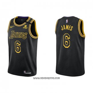 Camiseta Los Angeles Lakers LeBron James #6 Mamba 2021-22 Negro