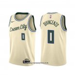 Camiseta Milwaukee Bucks Donte Divincenzo #0 Ciudad Crema