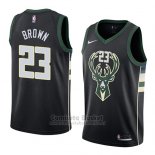 Camiseta Milwaukee Bucks Sterling Brown #23 Statement 2018 Negro