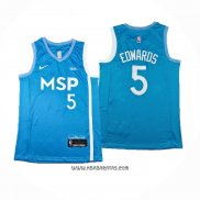 Camiseta Minnesota Timberwolves Anthony Edwards #5 Ciudad 2024 Azul