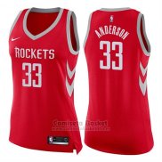 Camiseta Mujer Houston Rockets Ryan Anderson Icon #33 2017-18 Rojo