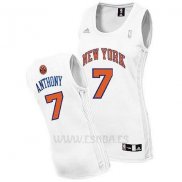 Camiseta Mujer New York Knicks Carmelo Anthony #7 Blanco