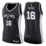 Camiseta Mujer San Antonio Spurs Pau Gasol Icon #16 2017-18 Negro