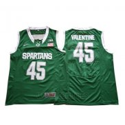 Camiseta NCAA Michigan State Spartans Denzel Valentine #45 Verde