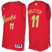 Camiseta Navidad 2016 Atlanta Hawks Tiago Splitter #11 Rojo