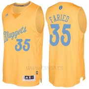 Camiseta Navidad 2016 Denver Nuggets Kenneth Faried #35 Oro